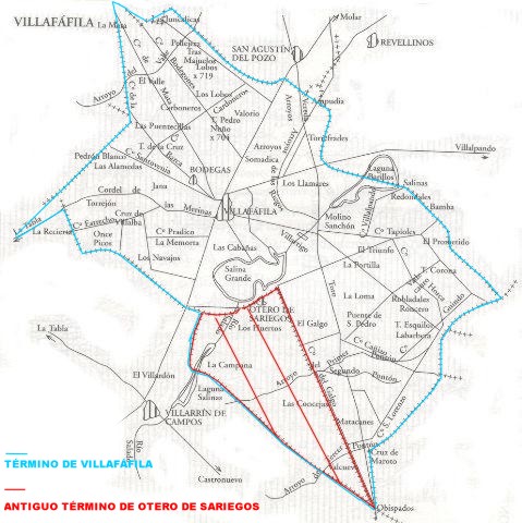 Actual término de Villafáfila, con la inclusión del ex-término de Otero de Sariegos.